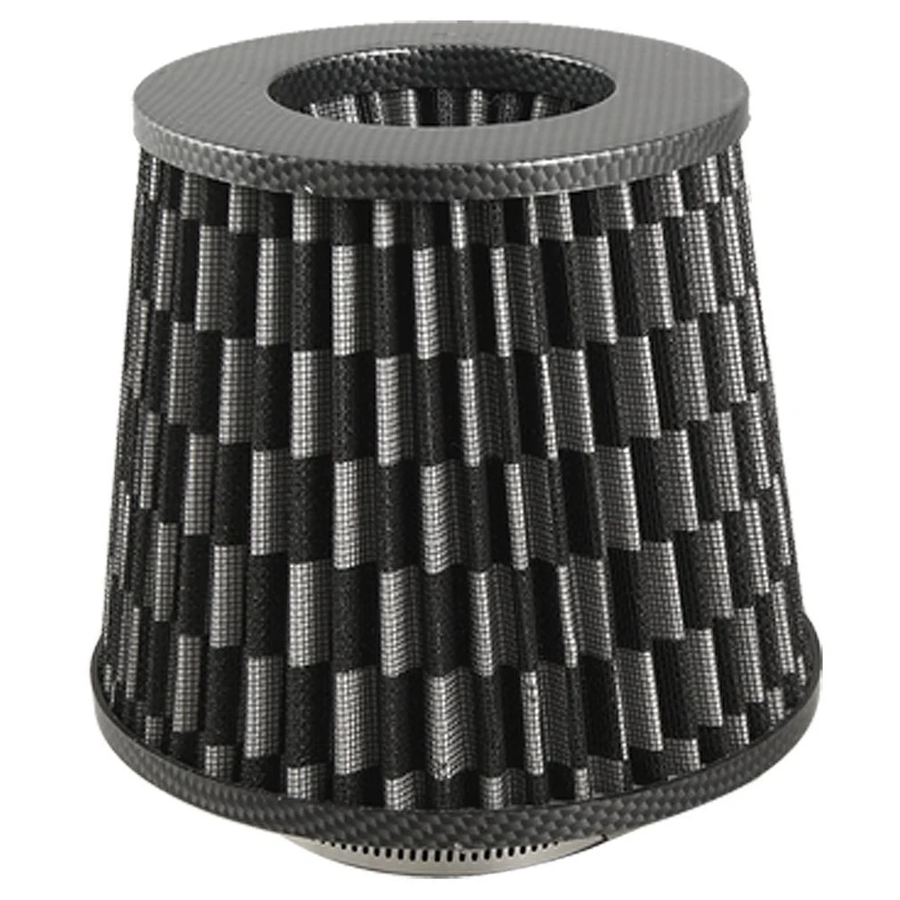 AUTO 7.6cm Universal High Flow Dry Cone Air Intake Black Filterin Air