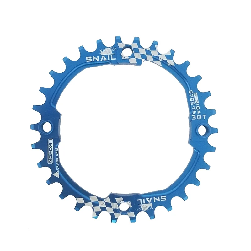 Улитка 104bcd цепь кольцо для 30 т цветов цепь кольцо узкая цепь колесо широкий MTB велосипед одна скорость кольцо цепи велосипеда болты - Цвет: Blue-30T