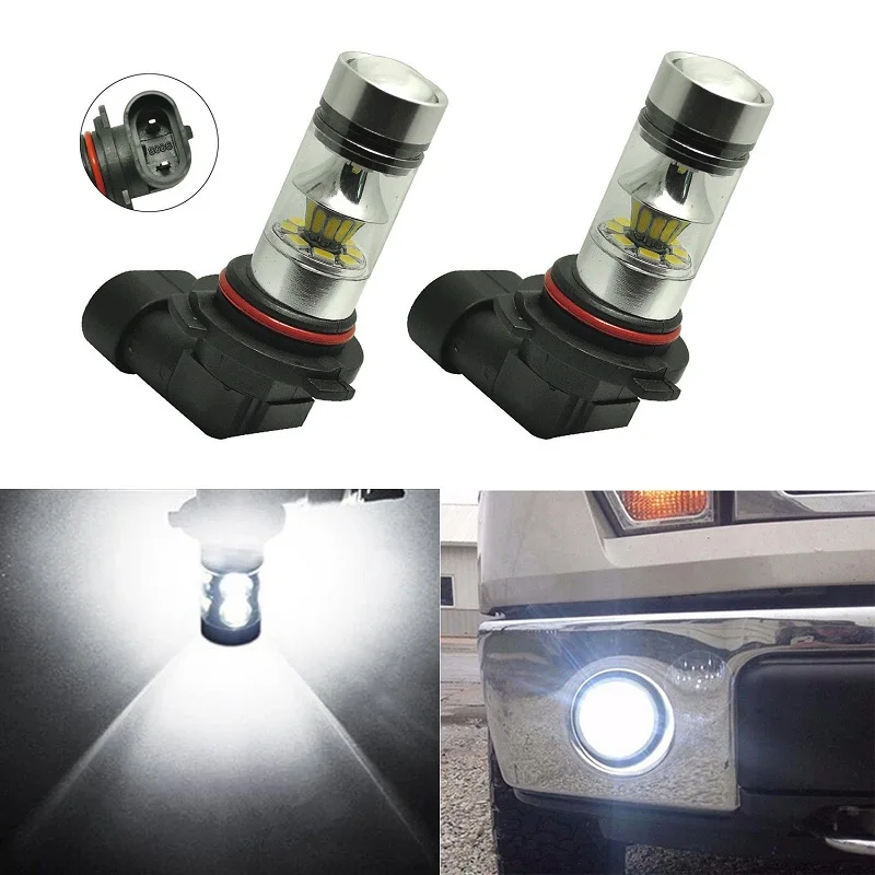 

2Pcs COB Car Led Fog Light Blubs 9006 HB4 6000K Super White 360 Degree Beam Angle 1800LM/Bulb Auto Fog Lights Vehicle Fog Lamp