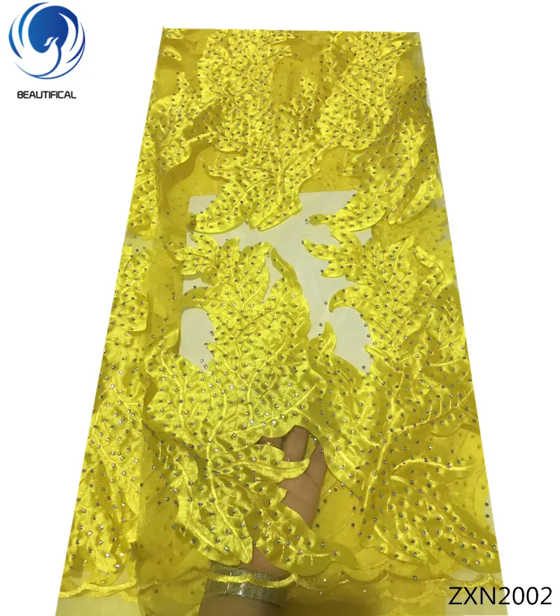 

Beautifical new arrival French Net Lace Fabric 2018 Latest african net lace fabrics with stones for women dress 5yards/lot ZXN20