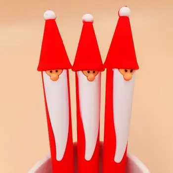 

108 PCS Red Silicone Santa Claus Gel Pen Creative Kawaii Christmas Gift for Children Office School Cute Supplies Students Gifts