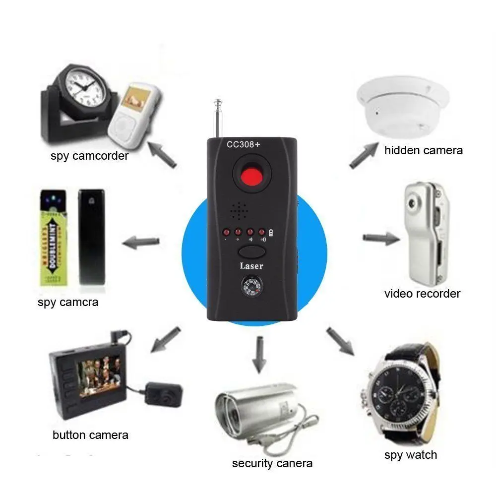 Полный спектр Анти-шпион ошибка детектора CC308 мини Беспроводной Камера Скрытая сигнала GSM устройства Finder конфиденциальности защиты