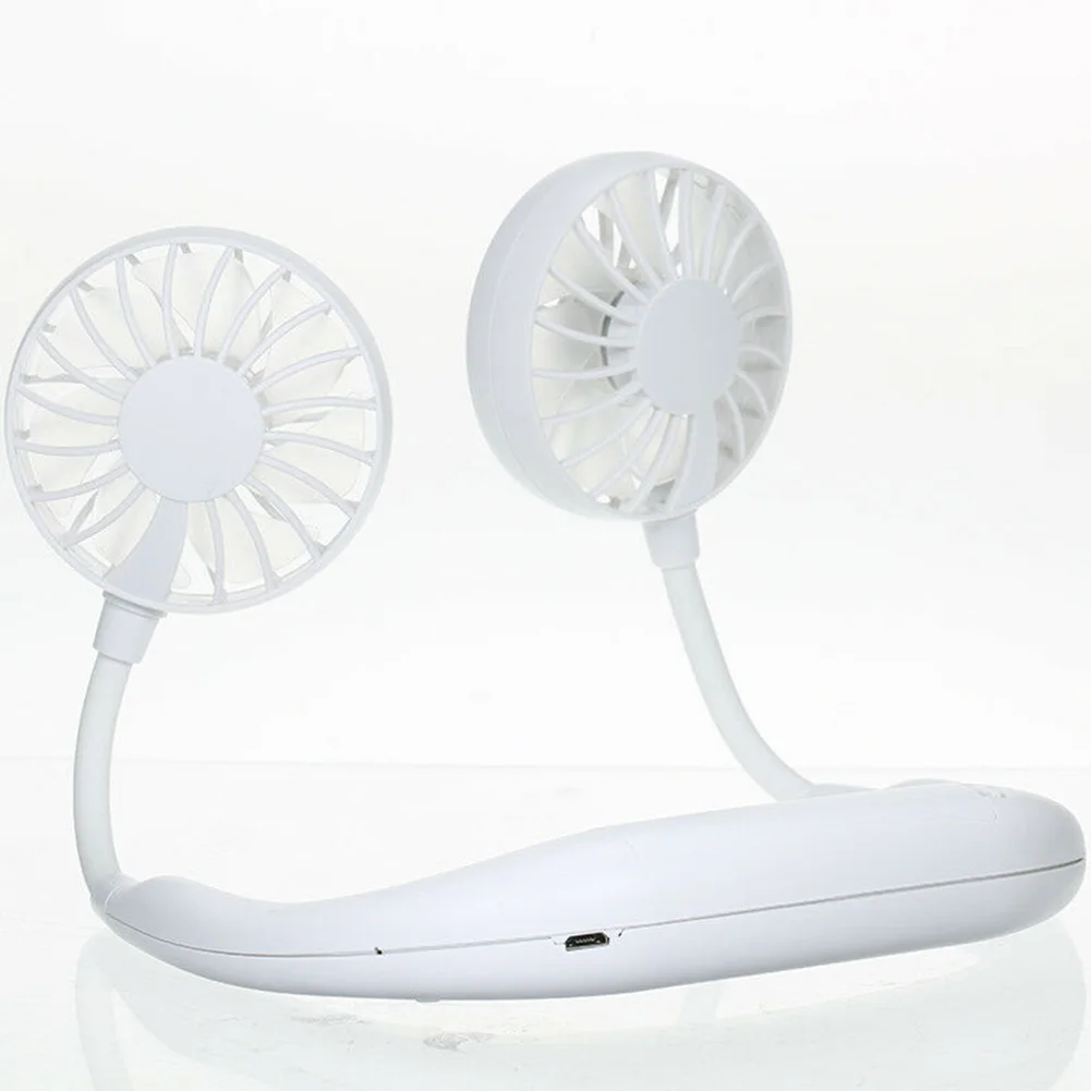 

USB Fan Rechargeable Office Neck Band Gift Home Hands Free Speed Adjustable Sports Summer Dual Portable Silent Fitness Ergonomic