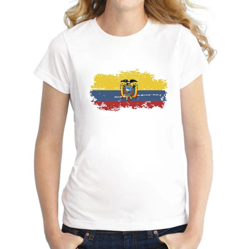 

Ecuador Flag Women T shirts Round collar Fans Nostalgia Ecuador Flag Summer Style T-shirts Women Clothing