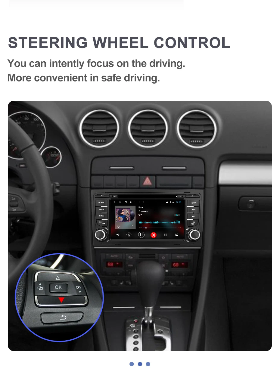 Excellent Isudar H53 Car Multimedia Player 2 Din Auto Radio Android For Audi/A4/S4 2002-2008 GPS DVD 8 Core RAM 4GB ROM 64GB DVR DSP 17