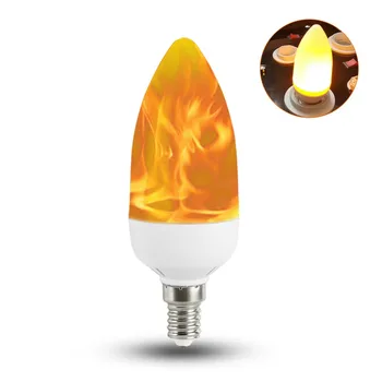 

Creative 2 Modes 85-265V LED Flame Lights E27 Flame Effect Fire Light Candle Bulb 3W Flickering Emulation Decor Lamp