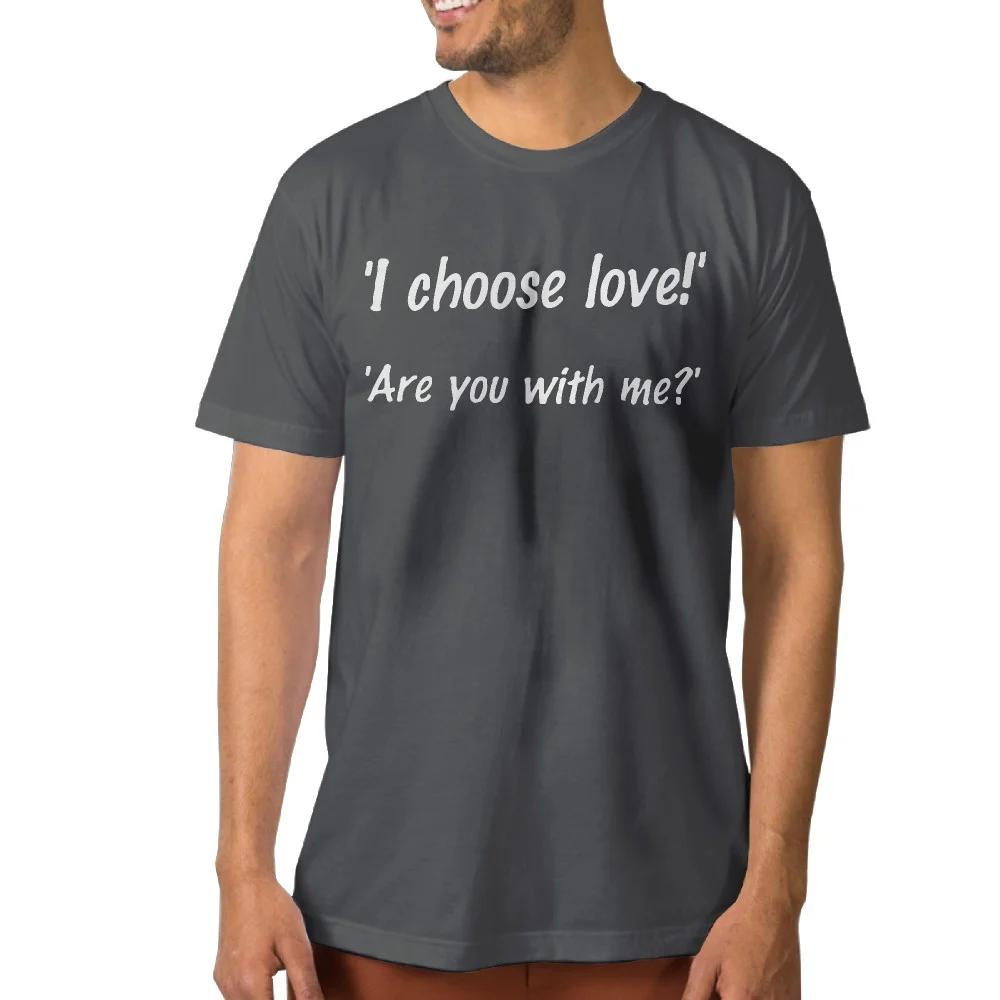 2017 Men Summer T Shirts I Choose Love Letters Design 100% Cotton Men's Customized T-shirt Homme Black Hip Hop Streetwear | Мужская