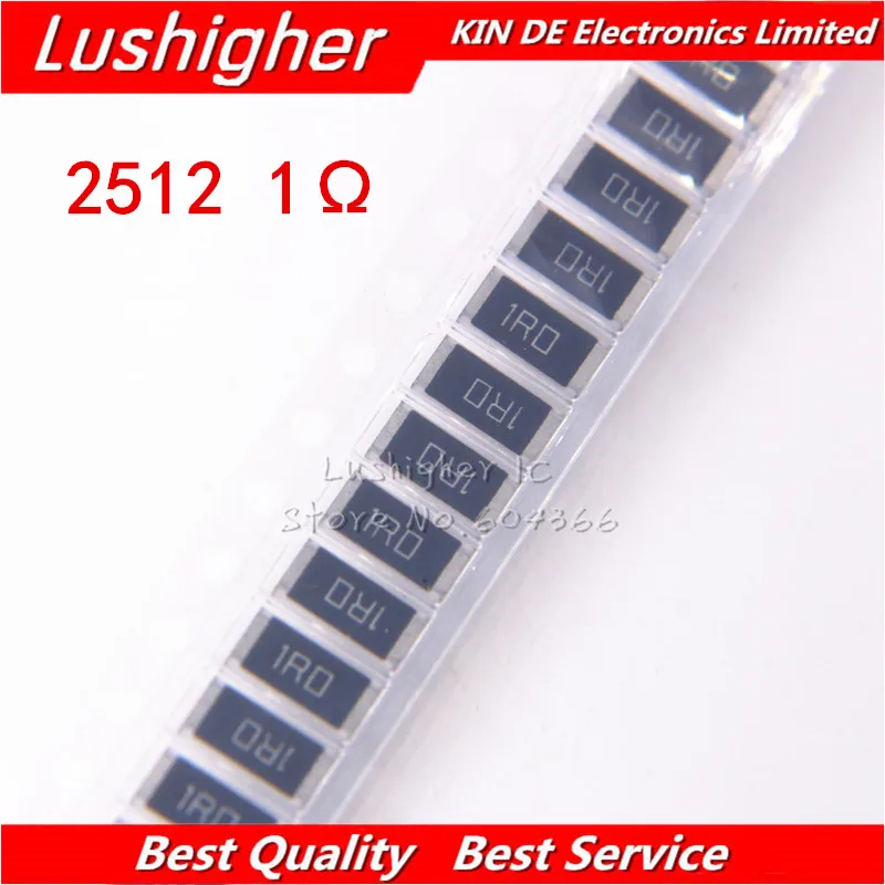 

50PCS 2512 SMD 1W 1% 1R 1 ohm 1ohm 1R0 1R00 Resistor free shipping