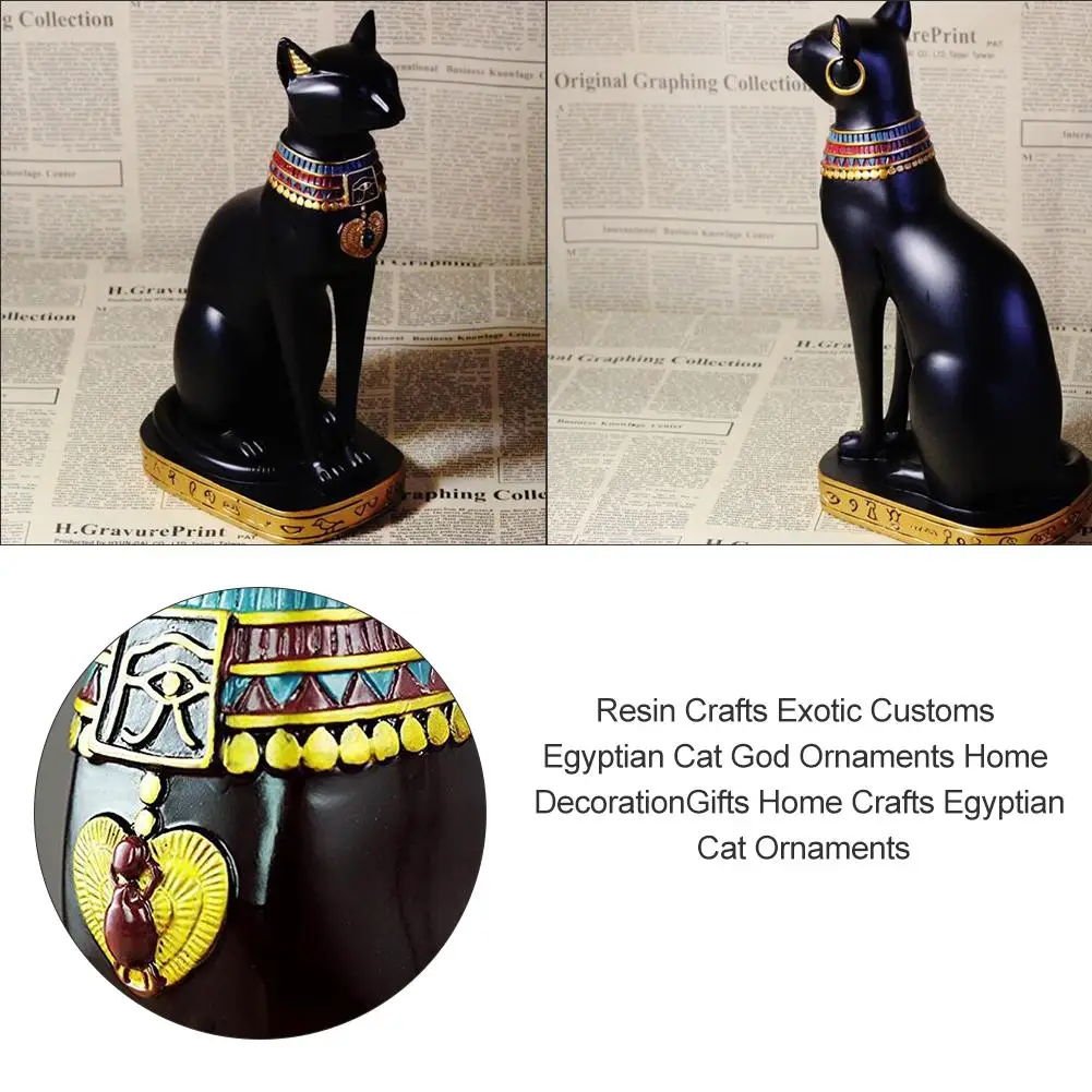 Винтаж египетский кот Feng Shui смолы фигурка ручной работы египетский кот фигурка статуи украшения богиня бастет воплощение кошка Бог