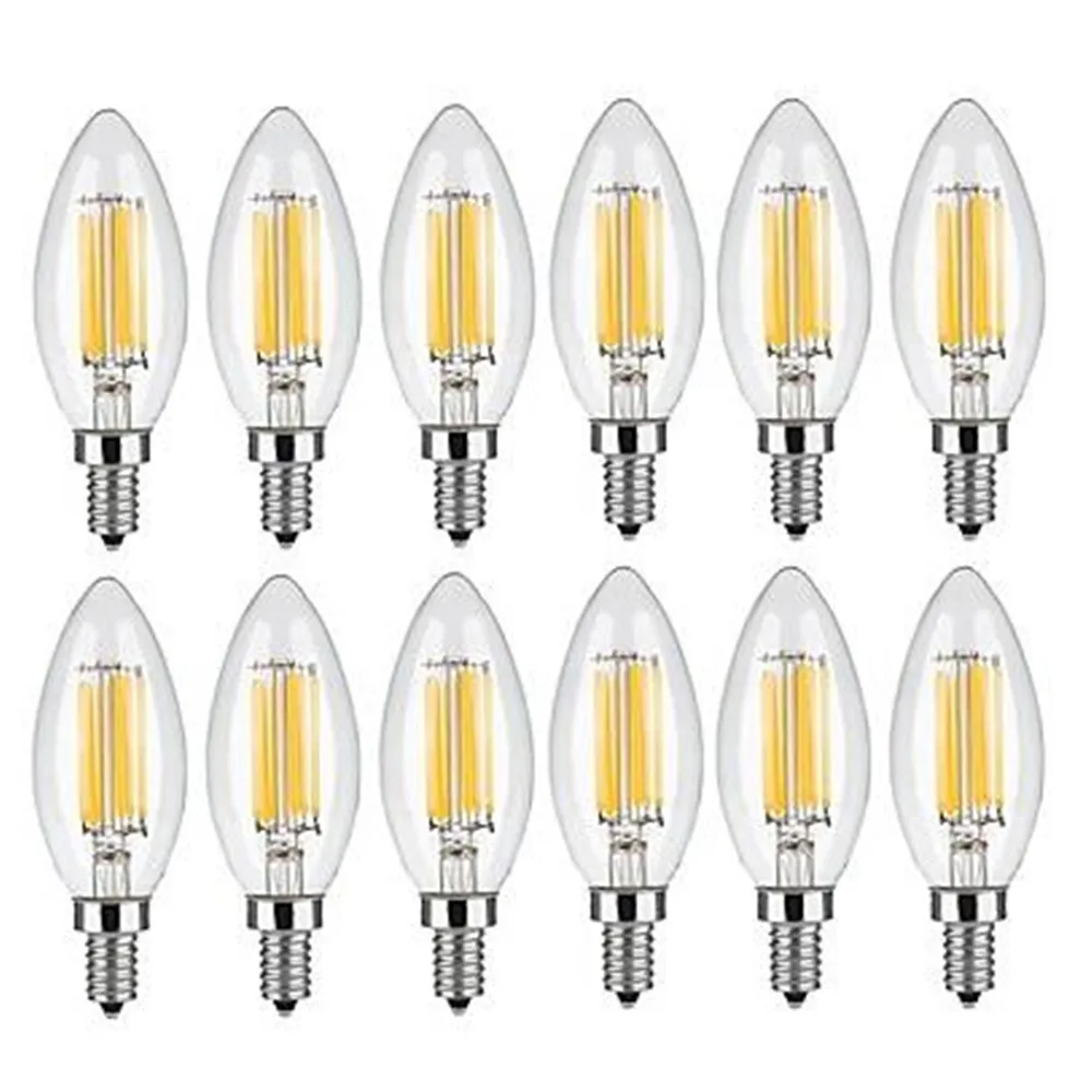 Cena 10 sztuk E14 żarówka LED AC220 240 V 2 W 4 W 6 W świeczka z żarnikiem światła C35 żarówka edisona retro antyczne zabytkowe styl zimny biały ciepły biały