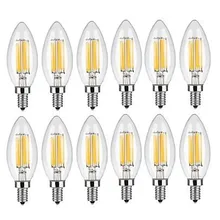 Lâmpada led e14 ac220/240v, 2w 4w 6w, lâmpada para filamento, c35, edison, com 10 peças lâmpada retro antiguidade estilo vintage frio branco quente