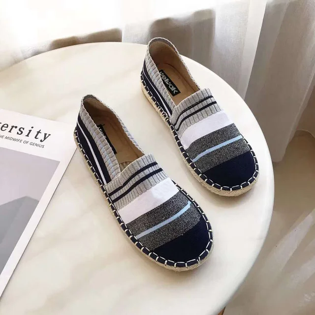 Stretch Fabric Mocassins Shoes Women Loafers Slip On