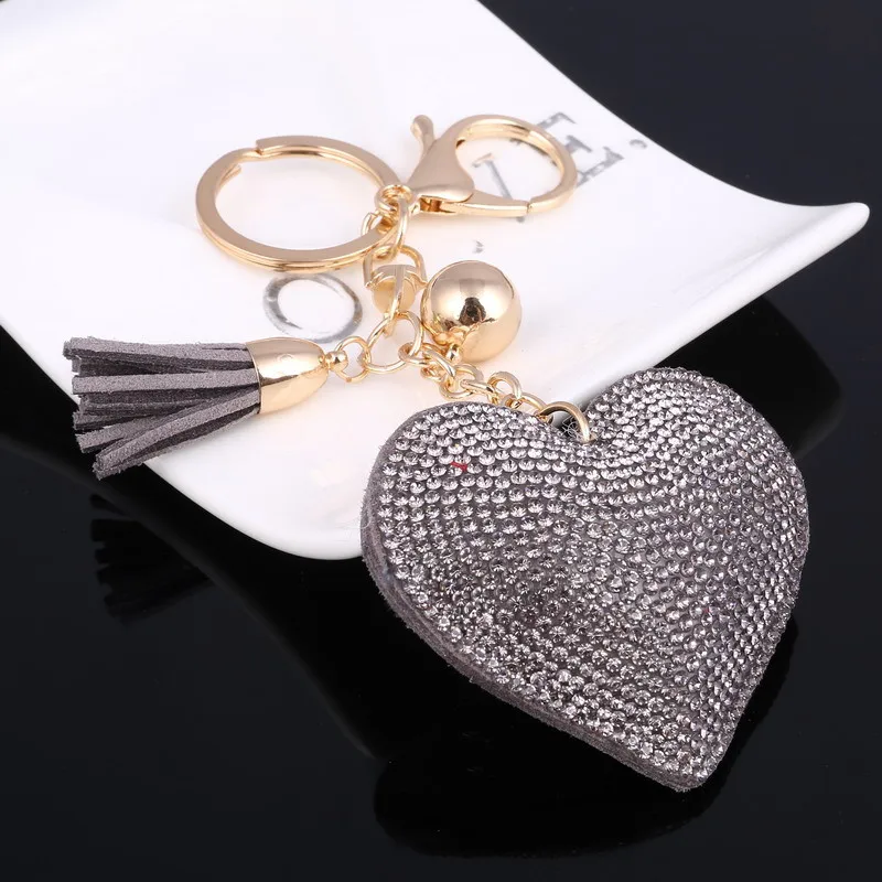 ZOSH сердце брелок для ключей с кожаными кисточками золотой ключ держатель металлический кристалл брелок Шарм сумка авто подвеска подарок цена