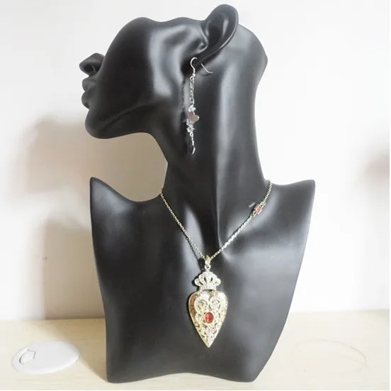 11 Black Jewelry Pendant Necklace Earring Display Stand Bust Figure 11 Black Jewelry Pendant Necklace Earring Display Stand Bust Figure Mannequin