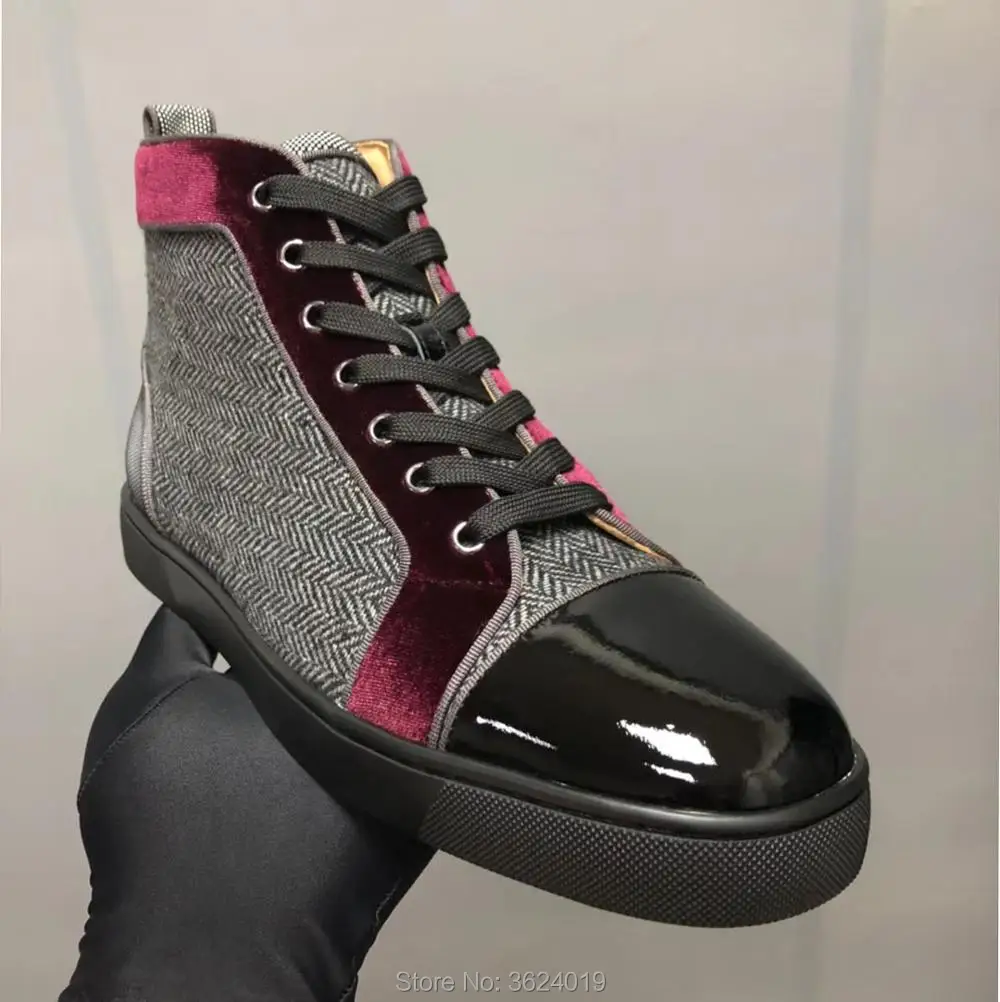 Rouge Vache Avec Rivets Armure Cuir Up En Casual High Peau Sans Noir De Fond Chaussures Vin Dentelle Hommes Cut Sneakers Clandgz wZZvIY