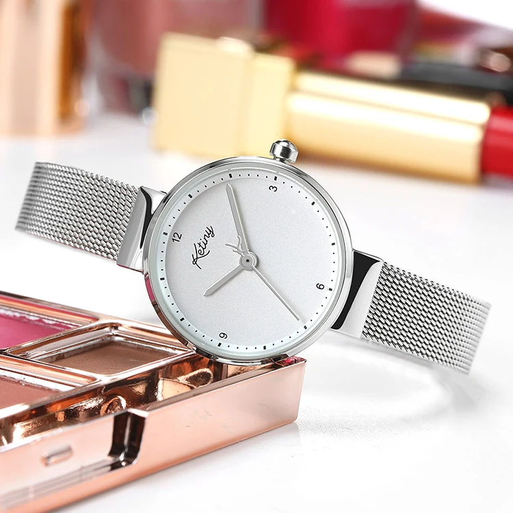 

2018 ketiny ladies watch student watch ladies wild trend simple fashion mesh belt steel belt genuine quartz bracelet watch