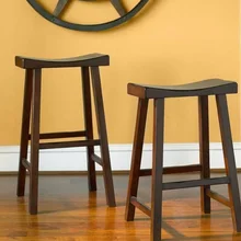 Американский стиль твердый деревянный барный стул высокий стул Простой Ретро Барный Стул пепельный дуб седло барный стул