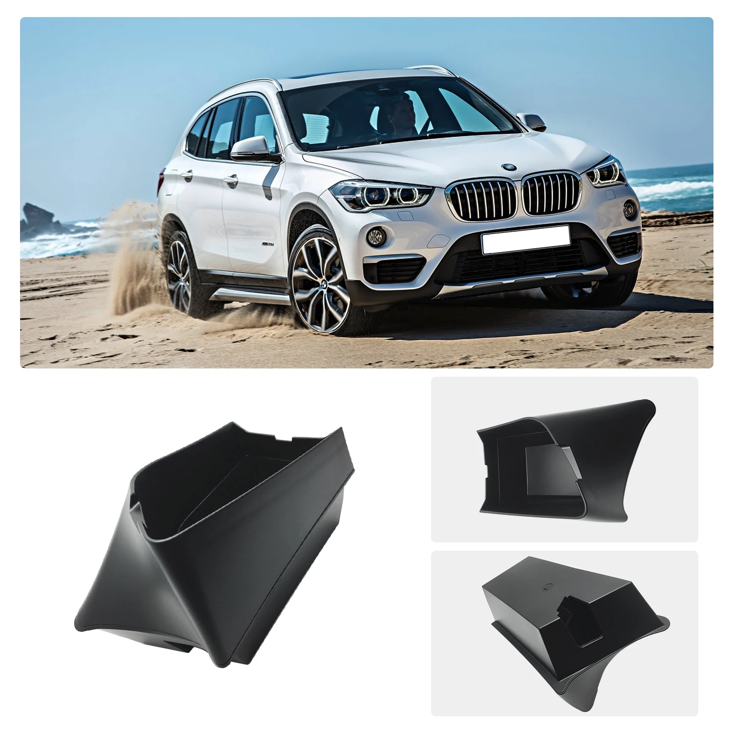 RUIYA центральный подлокотник для BMW X1 F48/BMW X2 F49 LHD консоль контейнер для хранения Органайзер лоток, интерьер автомобиля