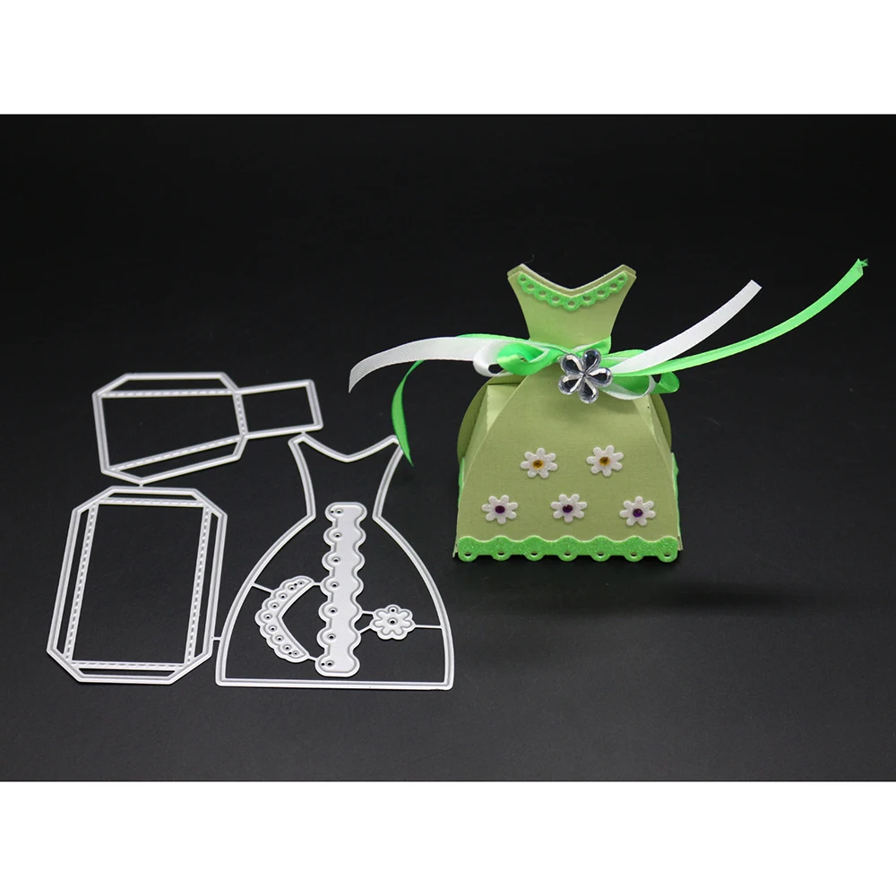 11.9X13.1CM Gift Box Making Scrapbook Greeting Card Lace Hollow Metal Cutting Dies Stencil Frame Embossing Template DIY