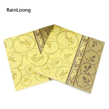 

[RainLoong] Flower Paper Napkin Yellow Event Supply Decoration Tissue Guardanapo Servilleta 33*33cm 5packs (20pcs/pack)