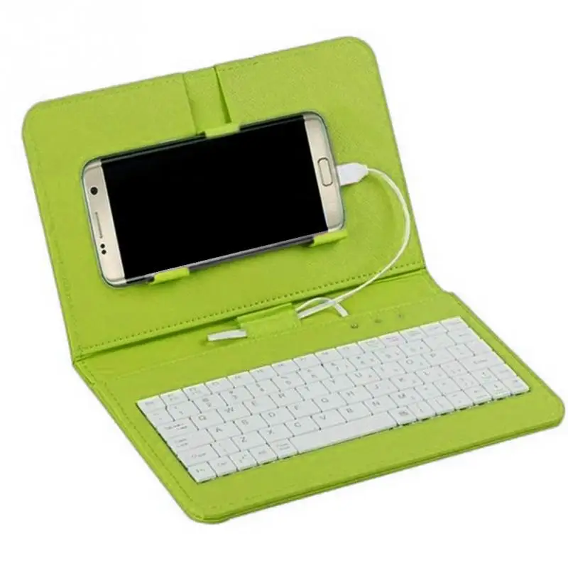 For Android Phone PU Leather Case Micro USB Keyboard Stand Cover Mobile