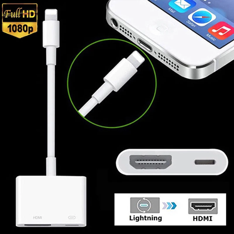 

Lightning to Digital AV TV HDMI Cable Adapter For Ipad air iphone 6 6S 7 Plus Monitor ugreen Projector 1080P