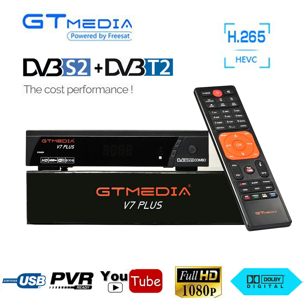 GTMEDIA V7 PLUS DVB S2 H 265 DVB T2 Satellite font b Receiver b font Decoder