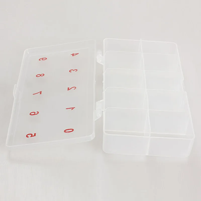 

False Nail Tips Storage Box Clear Compartments Plastic Case 789