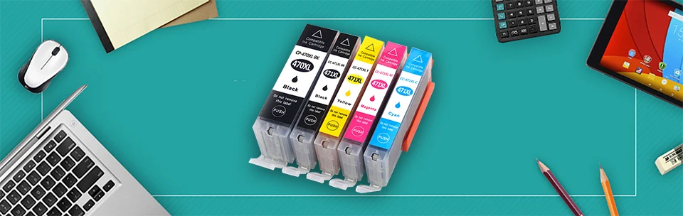 XiangYu PGI-470 CLI-471 Full Ink cartridge compatible for Canon PIXMA MG5740 MG6840 TS5040 TS6040 (5)