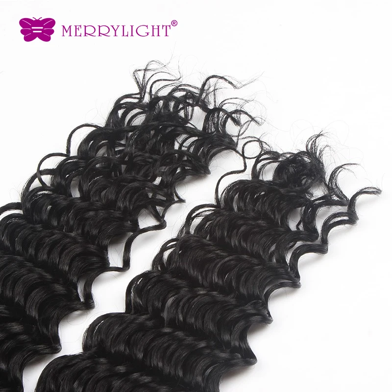 

Beauty Hair 100% Human Hair Brazilian Virgin Deep Curl Hair Wave 2 Bundles/Lot Unprocessed Merrylight Hair