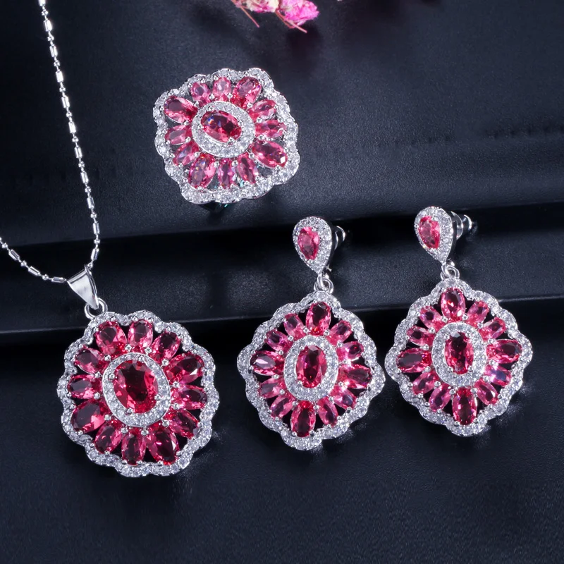 Pera Мода дамы 925 пробы серебряная бижутерия большой квадрат желтый кубический цирконий ожерелье/Комплект сережек для женщин J163