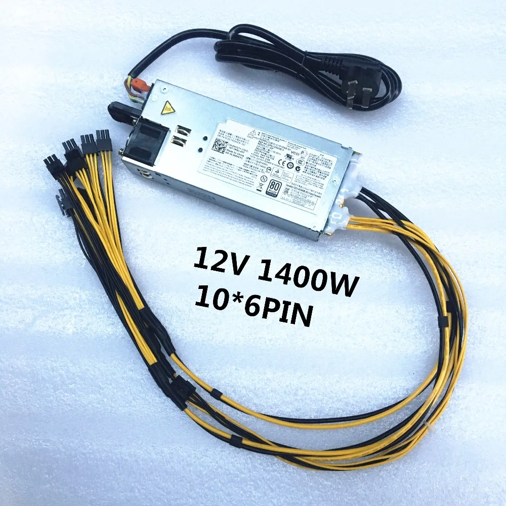 

100%Strict test D1200E-S0 DPS-1200MB A 12V 114A 1400W 10PCS 6PIN Can Using BTC ETH Power on the mine