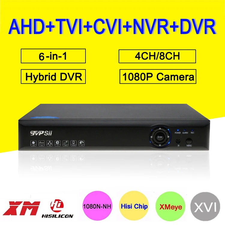 1080 P/960 P/720 P CCTV камера XMeye Blue-Ray панель Hi3520D 1080N 4CH/8CH 6 в 1 гибрид коаксиальный NVR CVI TVI AHD DVR Бесплатная доставка