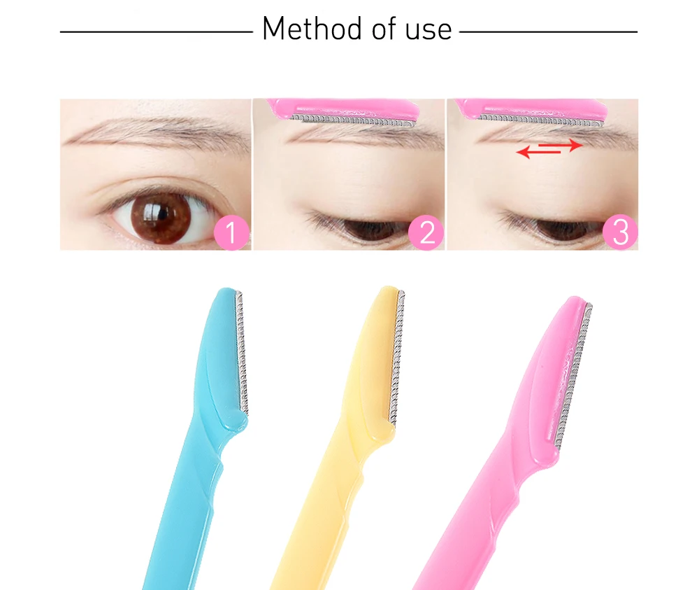 OYAKOM 3 шт./компл. триммер для бровей средство для удаления волос для лица бровей Макияж нож Мини Красочный Бритва для бровей инструменты для макияжа