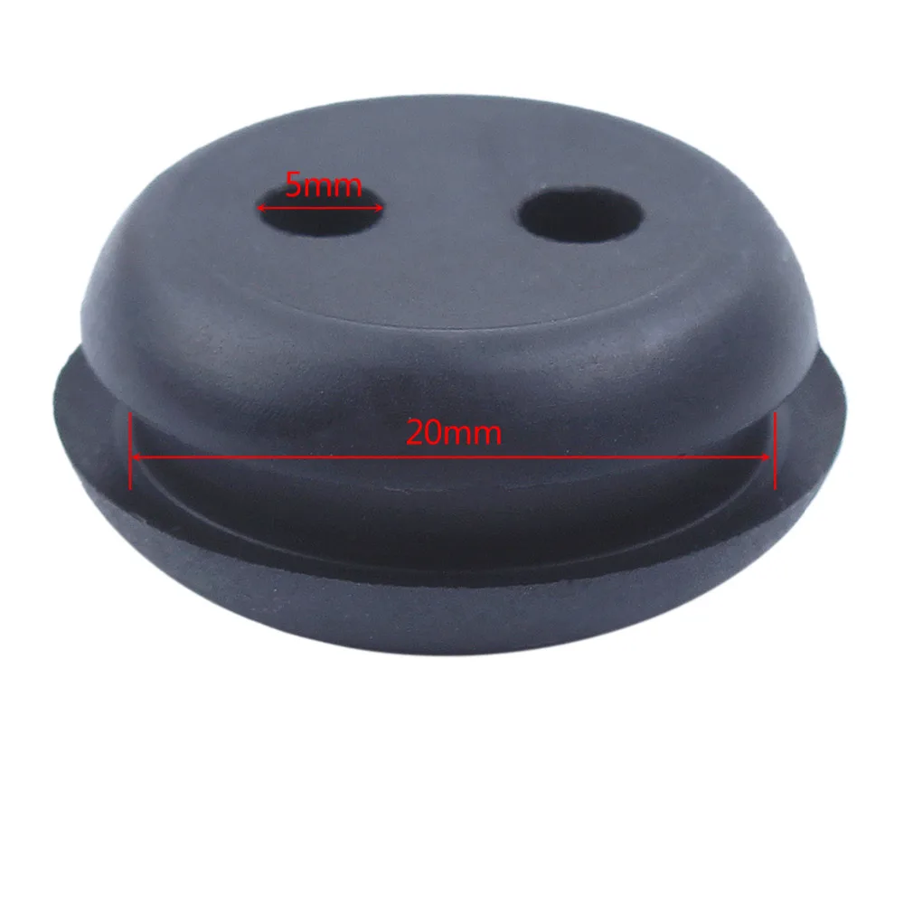 Fuel Tank Grommet 20pcs/lot 2 Hole Fuel Gas 20mm Rubber Grommet For Stihl Husqvarna Homelite Chainsaw Trimmer Accessories Lawn Mower Spare Parts