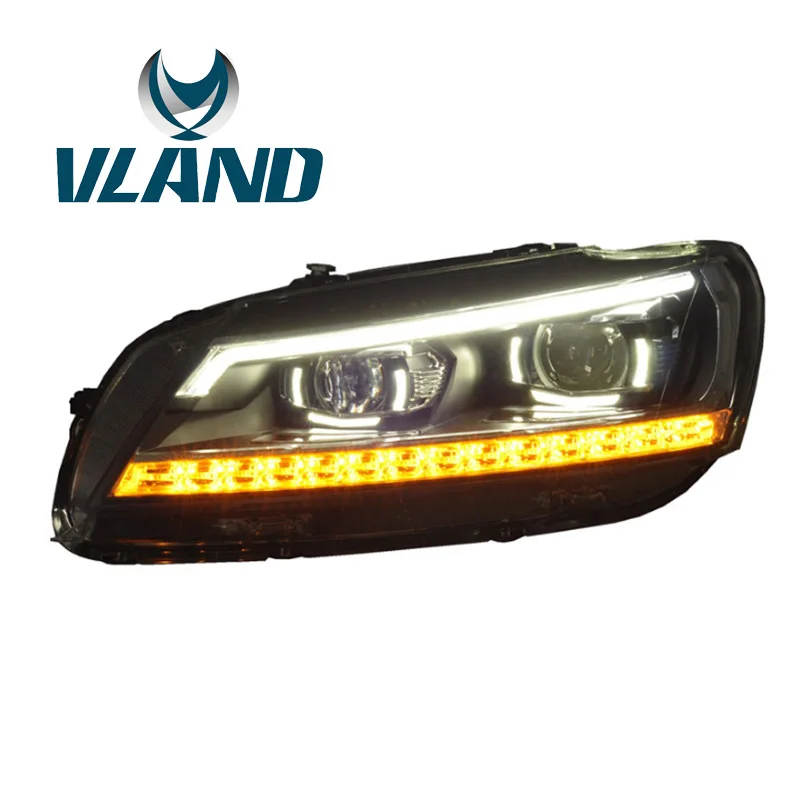 VLAND Заводская Автомобильная фара для Passat B7 2012 2013 светодиодный светильник для B7 Bi-Xenon проектор Plug And Play водонепроницаемый