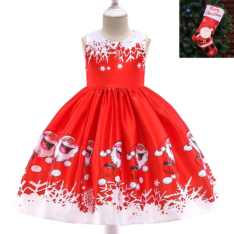 

New Year Baby Girls Christmas Dress Baby Snowman Holiday Children Clothing Party Kids Santa Claus Xmas Costumes Socks Gifts