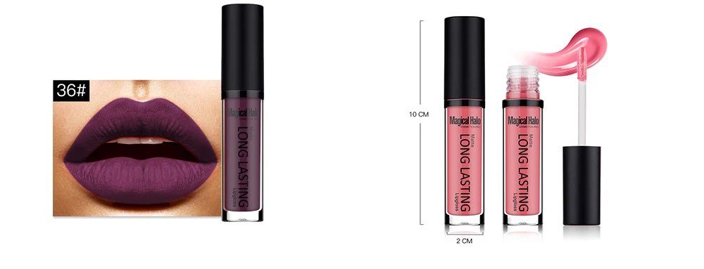 Waterproof Matte Liquid Lipstick 10 Colors Moisturizer Smooth Lip Stick Long Lasting Lip Gloss Cosmetic Beauty Lips Makeup 6gx10 (8)
