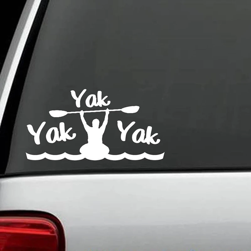 

Yak Kayak Decal Sticker Paddle flotation anchor rack hoist lift Rear Window Car Sticker