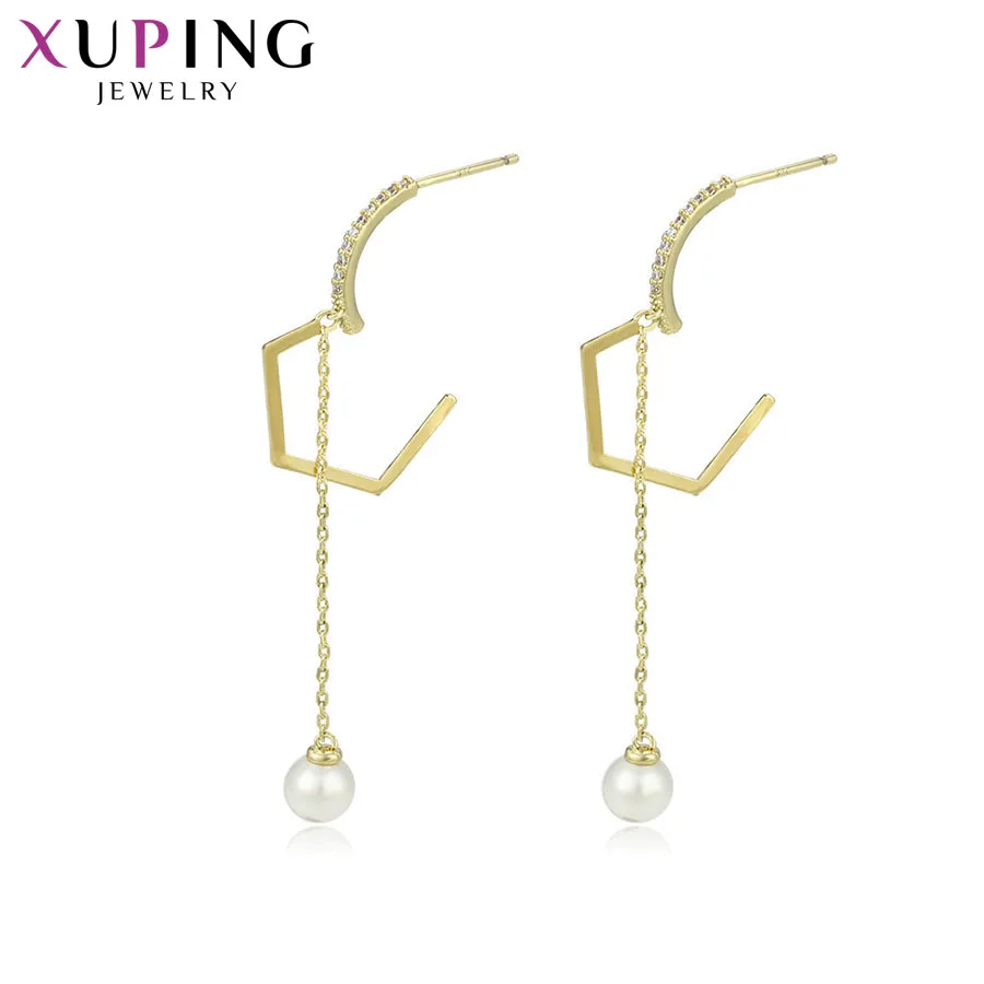 

Xuping Drop Earrings Charms Styles Imitation pearl Jewelry Light Yellow Gold Color Christmas Party Gift for Ladies S164.2-94838