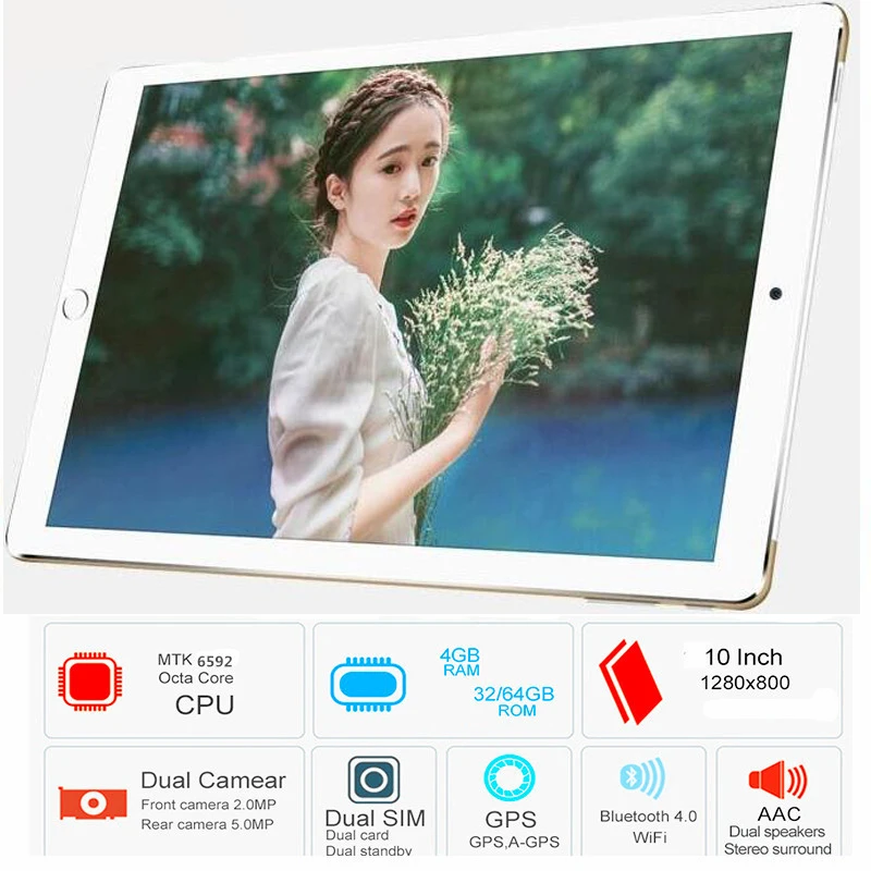 

2019 CARBAYTA P80 10.1' Tablets Android 6.0 8 Octa Core Camera Dual SIM Tablet PC WIFI OTG GPS Google bluetooth phone ROM 32GB