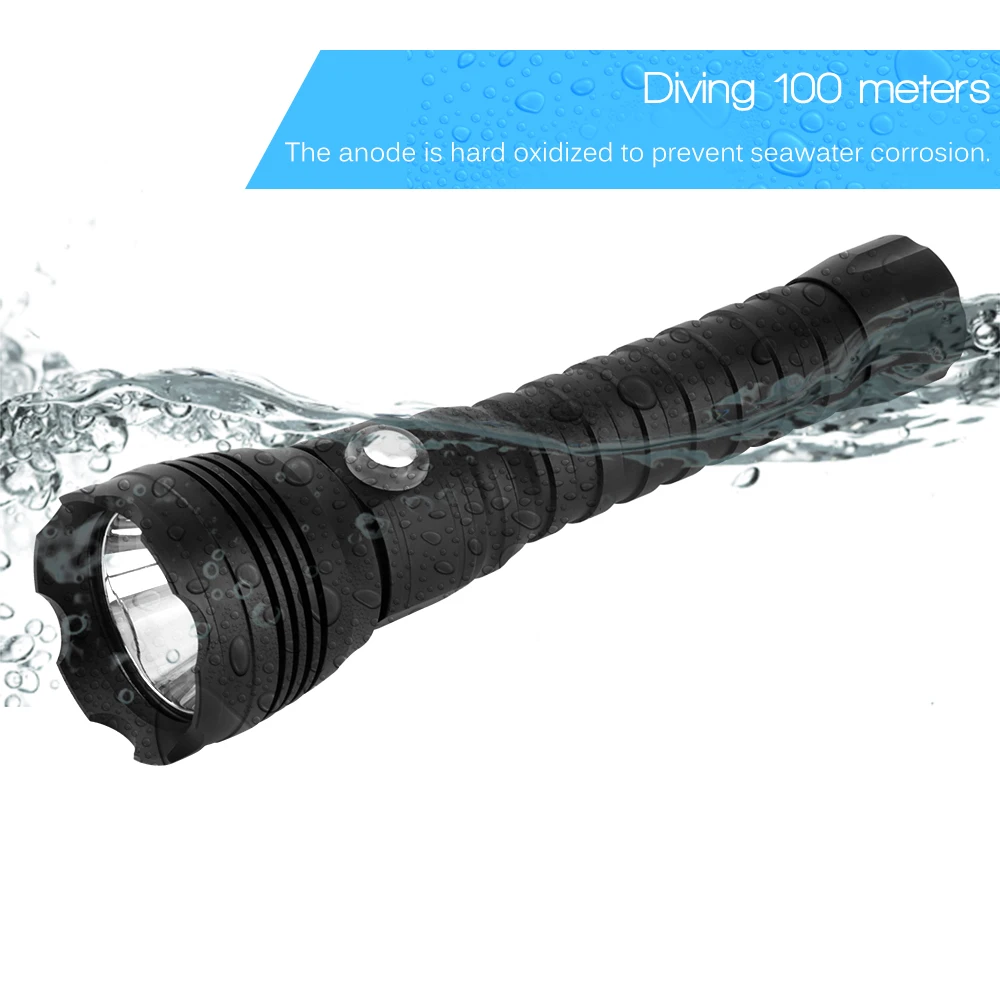 XHP70.2 светодиодный вспышка для подводного погружения и светильник Тактический 26650 фонарь белый светильник 4000 люмен подводный 100 м Водонепроницаемый XHP70 лампа для дайвинга фонарь