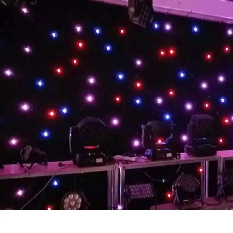 

Free Shipping 2*8m Fireproof Equinox DJ Booth LED Starcloth