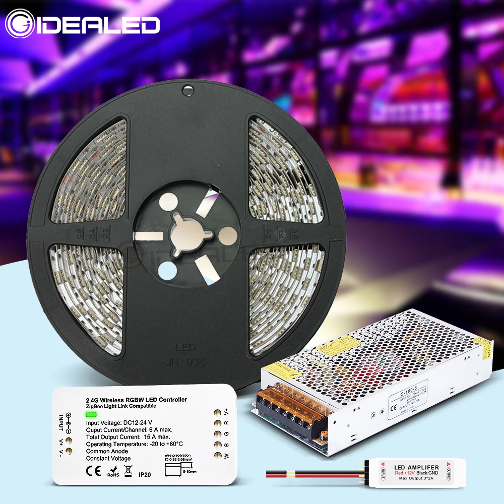 ZIGBEE RGB LED Strip ZIGBEE RGBW LED Controller Dimmer DC12V 24V Waterproof Tape A Set Compatible Alexa ECHO Plus Home Zll Light