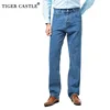 2021 New 100% Cotton Mens Businees Jeans Classic Male Long Blue Denim Pants Spring Autumn Men Brand Regular Fit Jeans Size 28-42 1