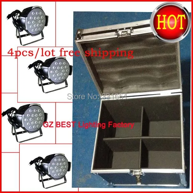 

4pcs/lot led par can wash 18x12w light with a flight case (for 4 lights) dj equipments