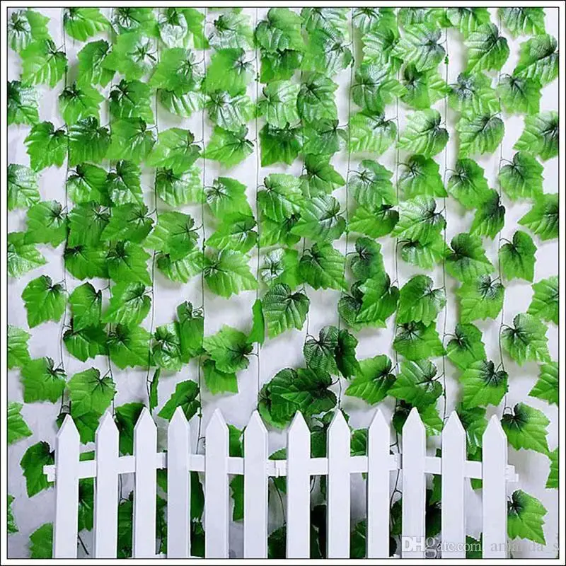240 забор см искусственное силовое моделирование виноградный лист Ползучая лоза зеленые листья из ротанга для табличка для домашнего декора Ресторан Декор забор