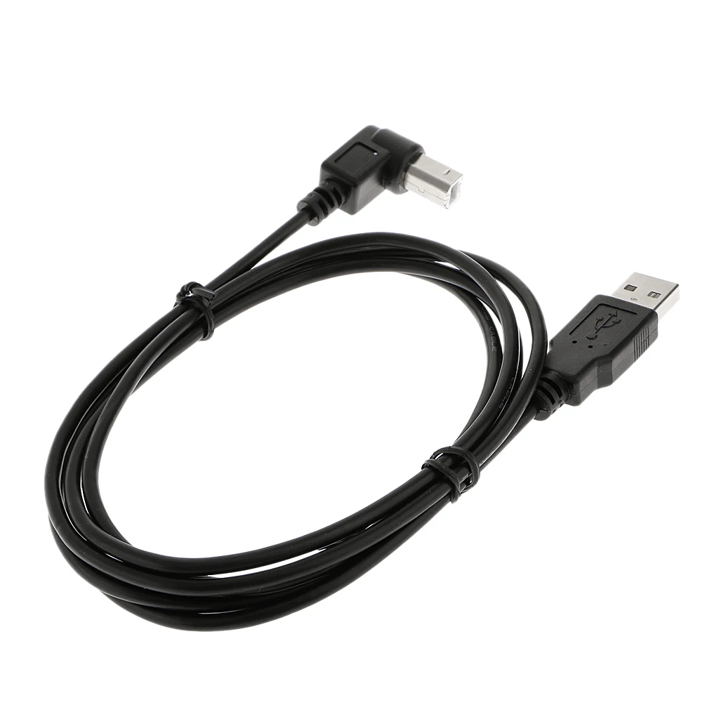 1 Piece USB 2.0 Type A Male to B Male 90 Degree Angle Plug Printer Scanner Cable