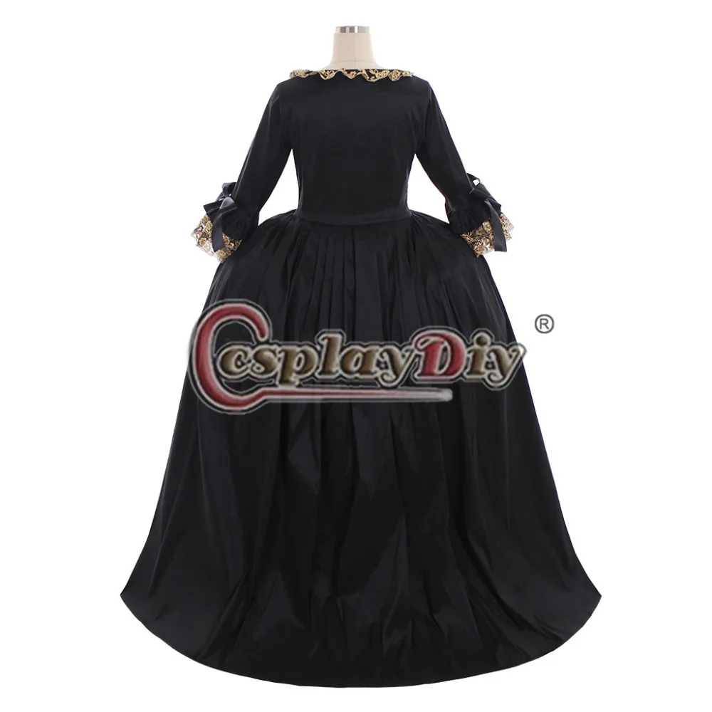 Cosplaydiy Marie Antoinette бальное платье в стиле барокко 18 го века черное рококо Белль на