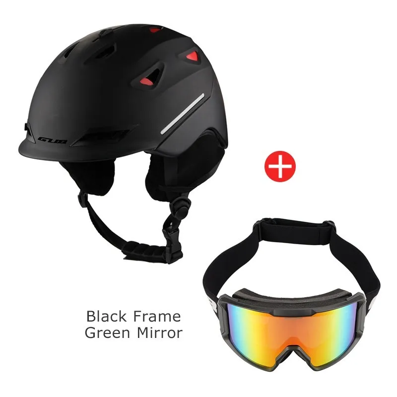 Шлем для сноуборда цельно-Формованный лыжный шлем для взрослых мужчин и женщин для спорта на открытом воздухе катание скейтборд лыжный шлем очки - Цвет: Set I